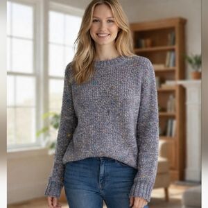 Seven7  Gray Chenille Confetti Popcorn Sweater